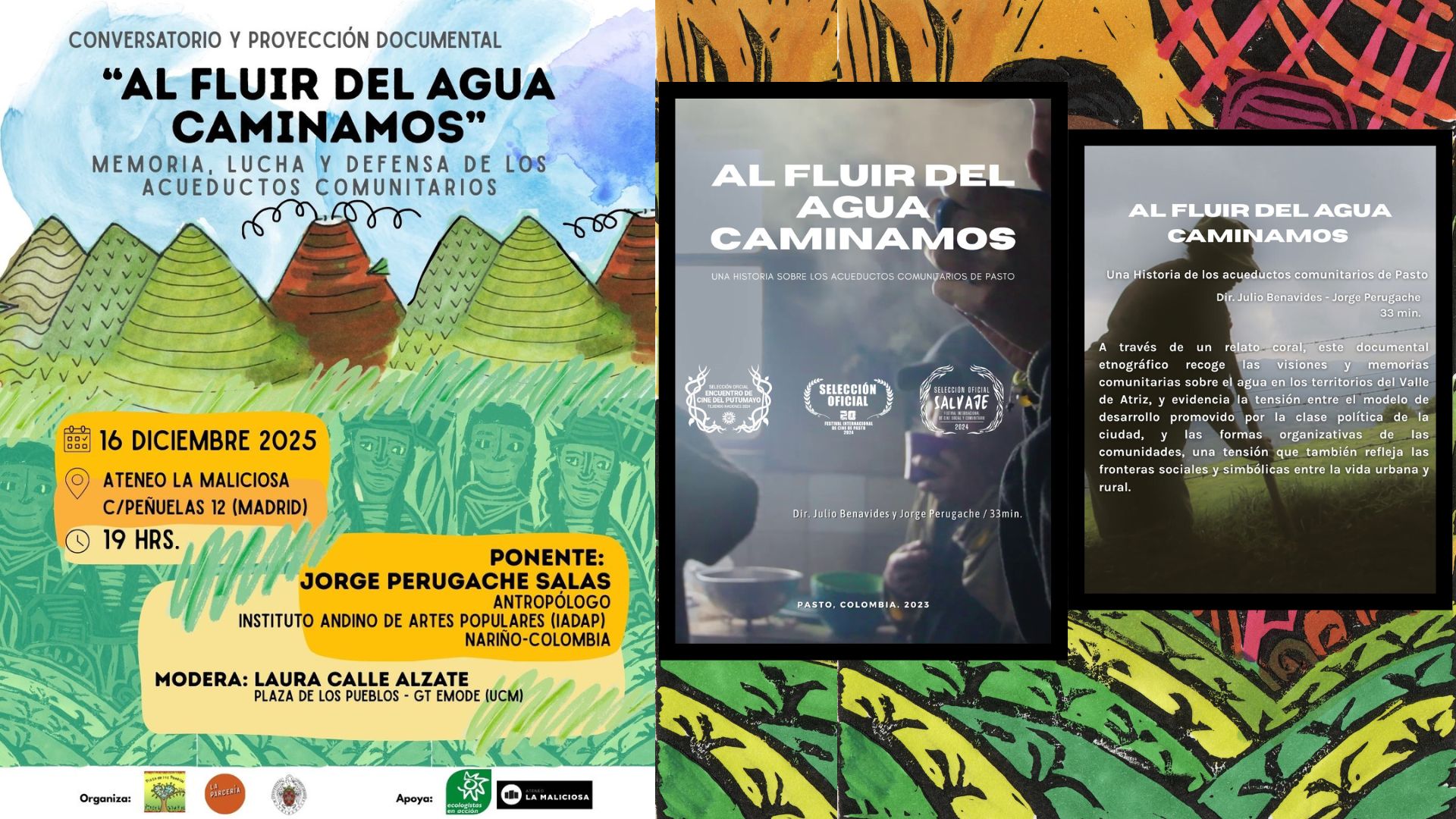 Conversatorio y proyección documental: Al fluir del agua caminamos: memoria, lucha y defensa de los acueductos comunitarios
